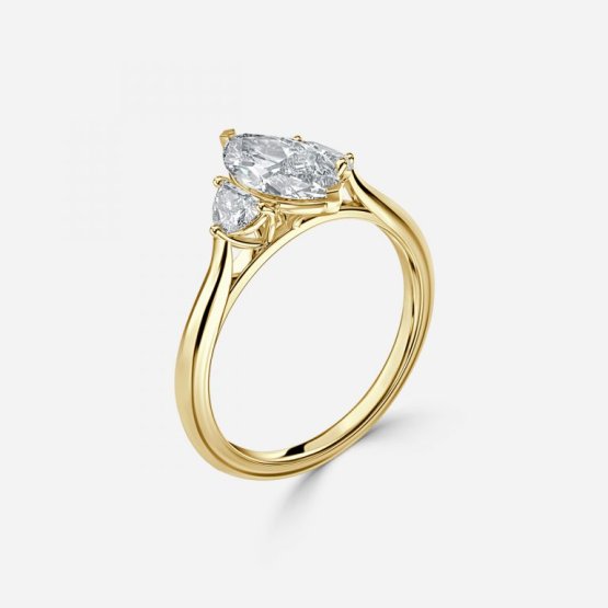 Juliette Marquise Three Stone Engagement Ring