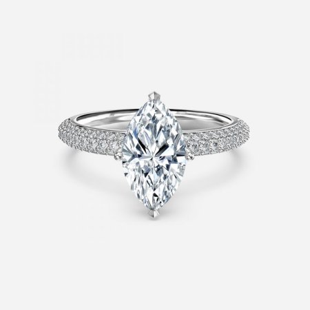 Daisy Marquise Hidden Halo Engagement Ring