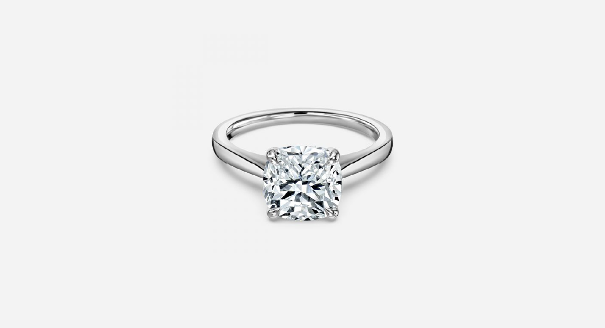 Tulip Cushion Solitaire Engagement Ring under $500