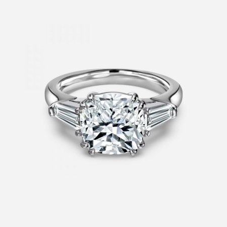 Ava Cushion Three Stone Engagement Ring