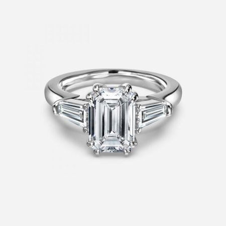 Ava Emerald Three Stone Engagement Ring