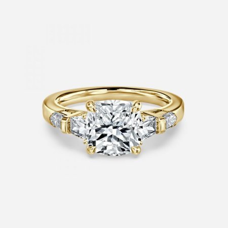 Maya Cushion Three Stone Engagement Ring