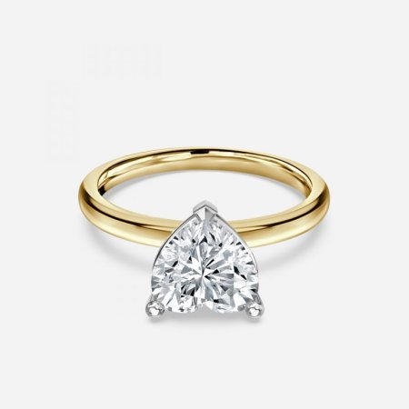 Lydia Heart Two Tone Solitaire Engagement Ring