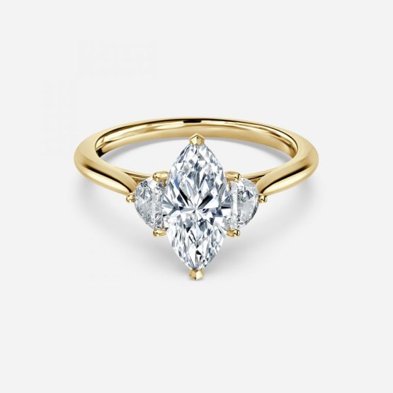 Juliette Marquise Three Stone Engagement Ring