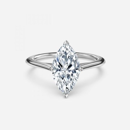 Lotus Marquise Solitaire Engagement Ring