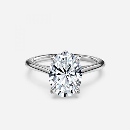 Lotus Oval Solitaire Engagement Ring