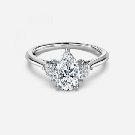 Juliette Pear Three Stone Engagement Ring