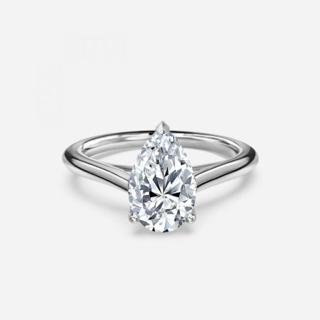 Lotus Pear Solitaire Engagement Ring