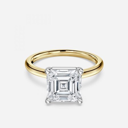 Lydia Asscher Two Tone Solitaire Engagement Ring
