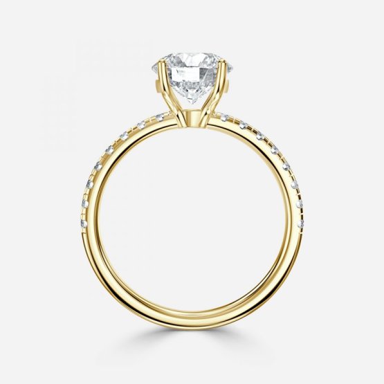 Sahana Round Diamond Band Engagement Ring