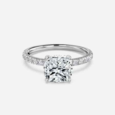 Sahana Cushion Diamond Band Engagement Ring