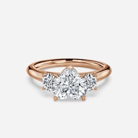 Olivia Heart Three Stone Engagement Ring