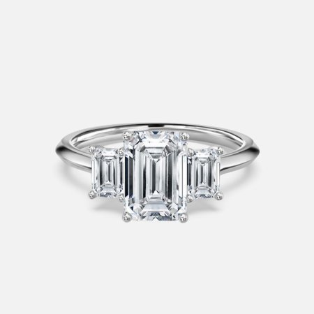 Dae Emerald Three Stone Engagement Ring