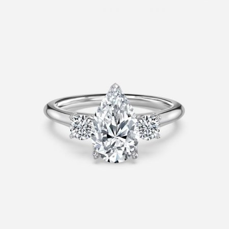 Olivia Pear Three Stone Engagement Ring