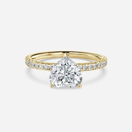 Tulip Heart Diamond Band Engagement Ring