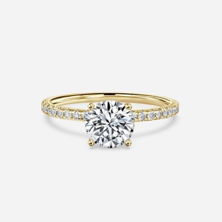 Tulip Round Diamond Band Engagement Ring