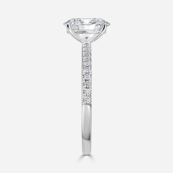 Tulip Oval Diamond Band Engagement Ring
