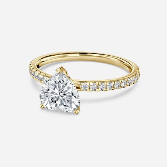 Tulip Heart Diamond Band Engagement Ring
