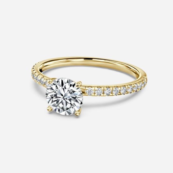 Tulip Round Diamond Band Engagement Ring