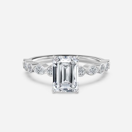 Trinity Emerald Unique Engagement Ring