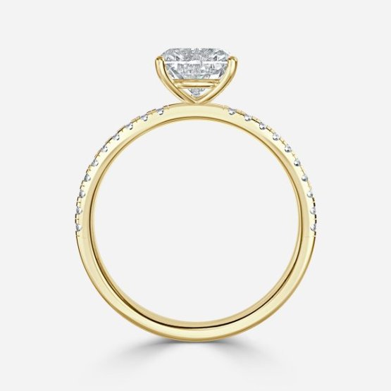 Tulip Heart Diamond Band Engagement Ring