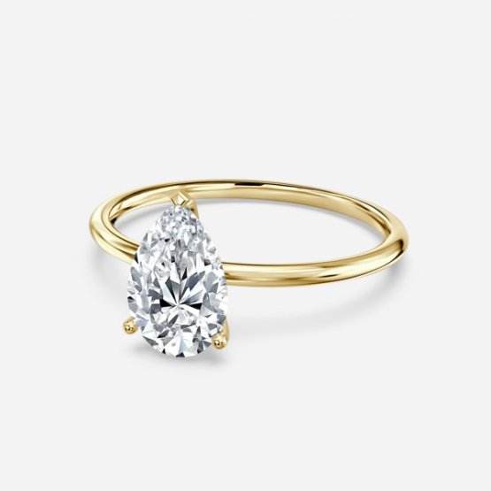 2.58ct Adaya Pear Solitaire Engagement Ring In 14K Yellow Gold (US Size: 7.5)