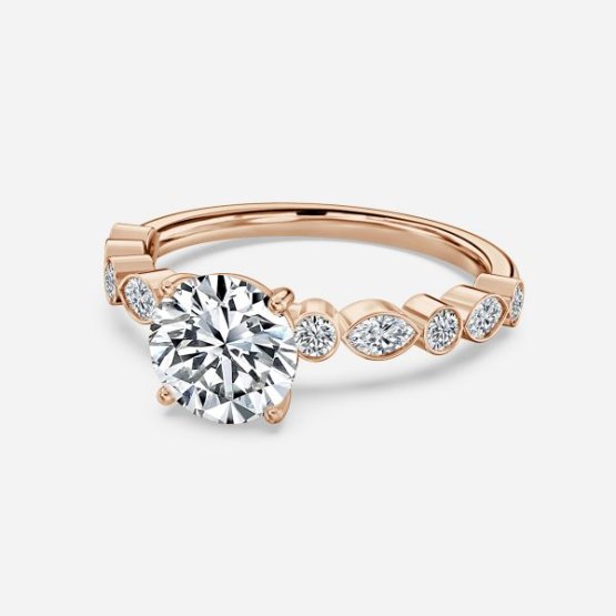 Trinity Round Diamond Unique Engagement Ring