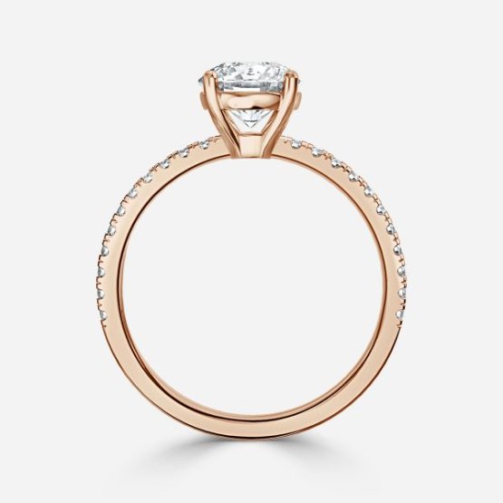 Luz De La Luna Round Diamond Band Engagement Ring