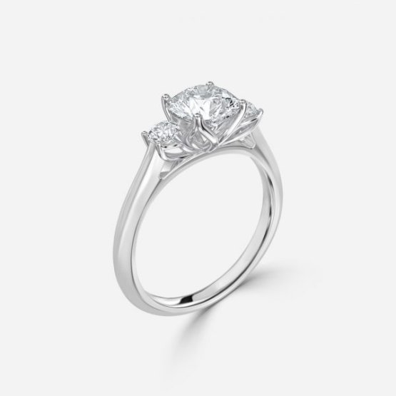 Olivia Round Three Stone Engagement Ring