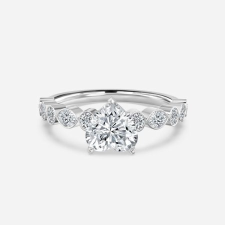 Trinity Heart Diamond Unique Engagement Ring