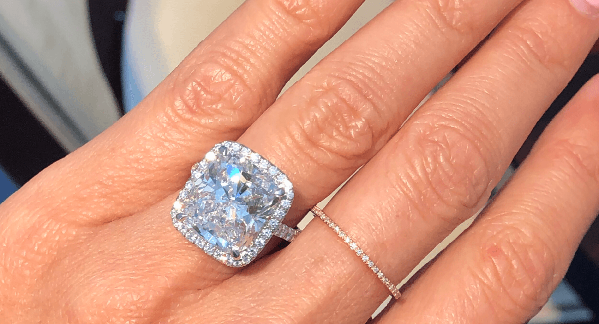 10 Carat Diamond Ring on Finger