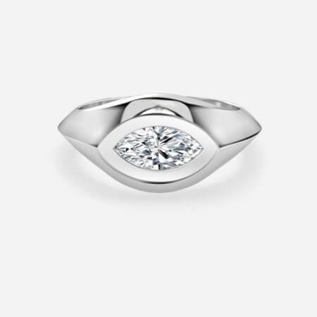 Rosy Marquise Bezel Engagement Ring