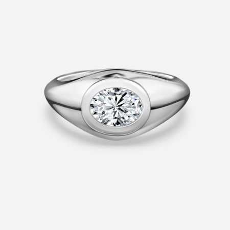Rosy Oval Bezel Engagement Ring