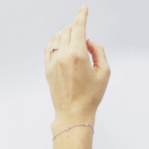 Five Round Lab Grown Diamond Bezel Chain Station Bracelet