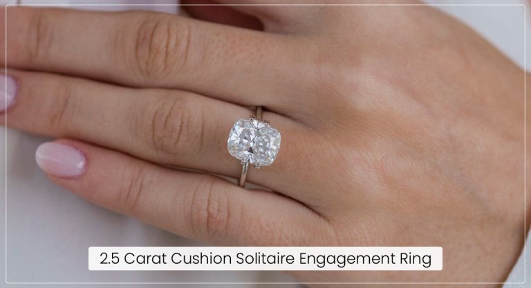 2.5 Carat Cushion Solitaire Engagement Ring