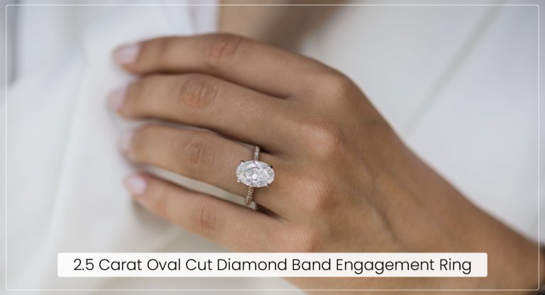 2.5 Carat Oval Cut Diamond Band Engagement Ring