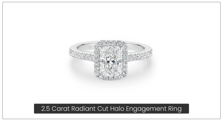 2.5 Carat Radiant Cut Halo Engagement Ring