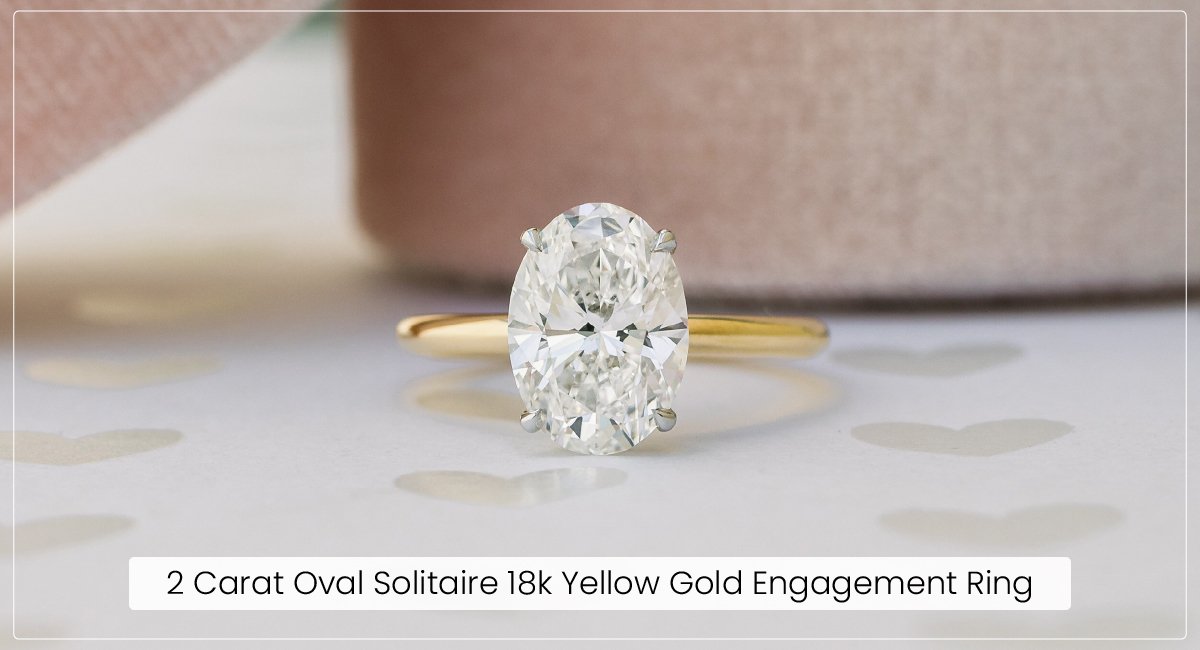 2 Carat Oval Solitaire 18k Yellow Gold Engagement Ring