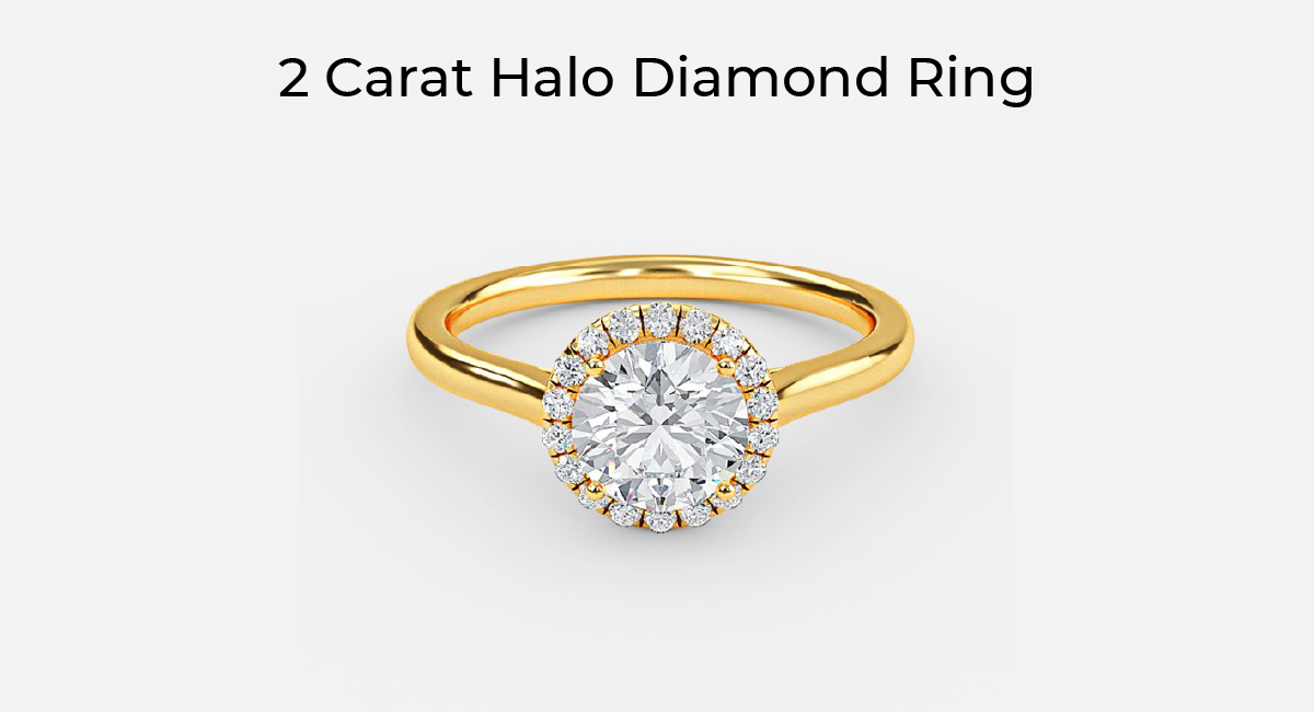 2-Carat Halo Engagement Rings
