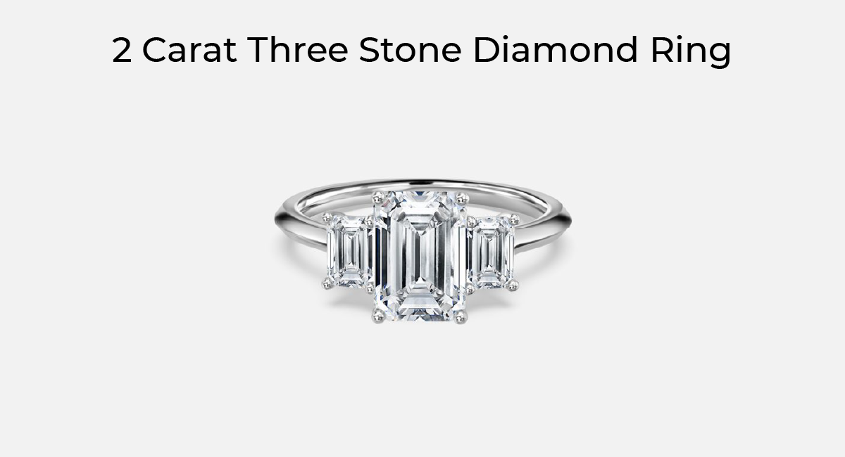 2 carat three stone engagement rings