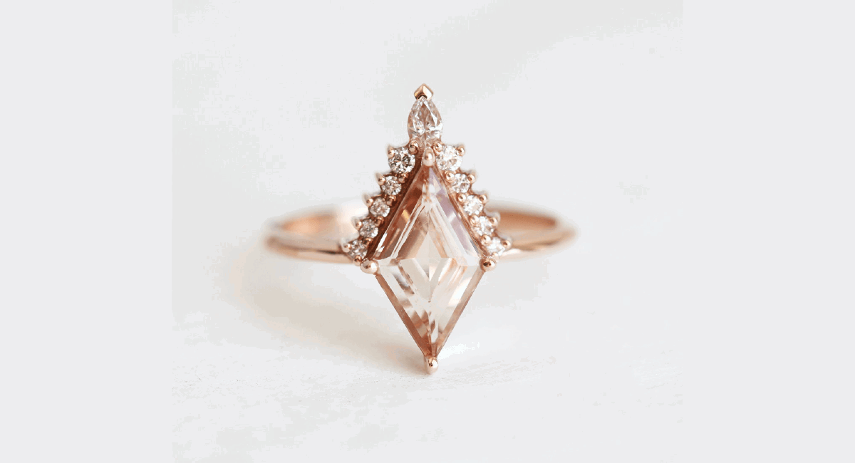 Sunburnt setting Kite Shape Diamond Ring