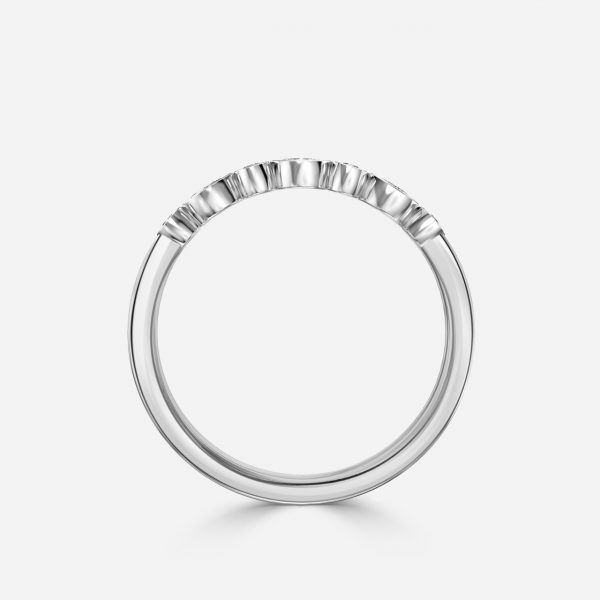 Bezel Set Stackable Round Lab Grown Diamond Alternating Bezel Wedding Ring