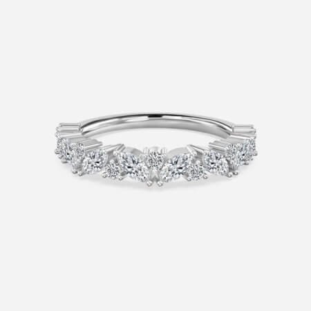 Round and Marquise Diamond Stackable Ring