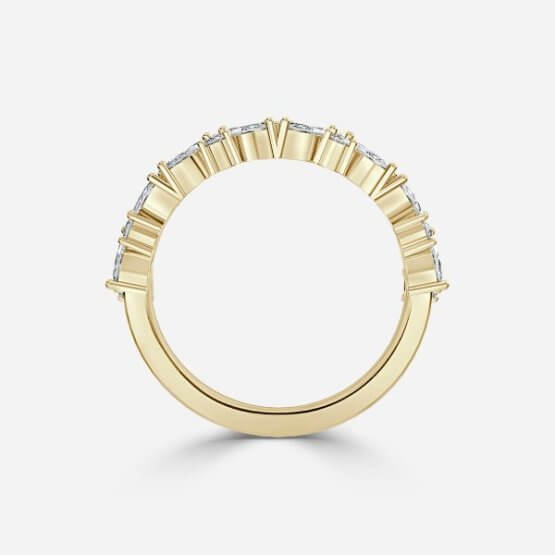 0.68ct Round and Marquise Diamond Stackable Ring In 14K Yellow Gold (US Size: 7.5)