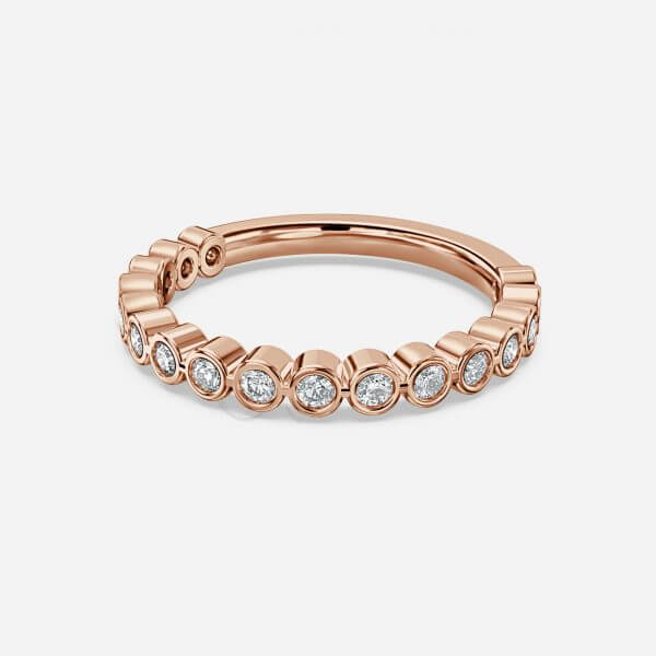 Brilliant Round Diamond Bezel Set Lab Grown Diamond 3/4 Eternity Stackable Ring