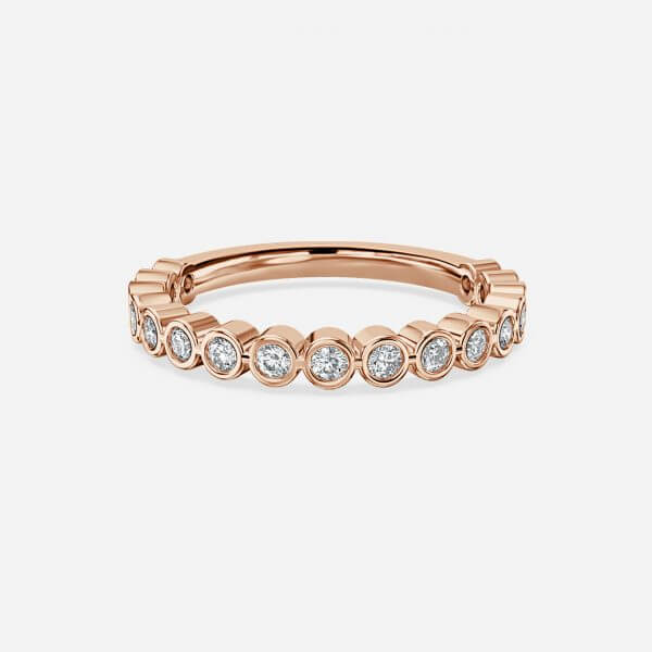 Brilliant Round Diamond Bezel Set Lab Grown Diamond 3/4 Eternity Stackable Ring