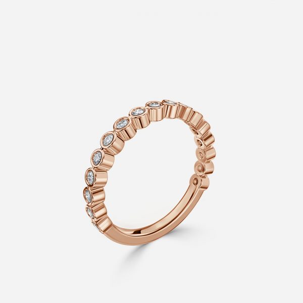 Brilliant Round Diamond Bezel Set Lab Grown Diamond 3/4 Eternity Stackable Ring