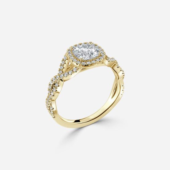 Victoria Cushion Diamond Band Engagement Ring