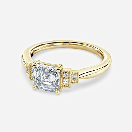 Fiona Asscher Three Stone Engagement Ring