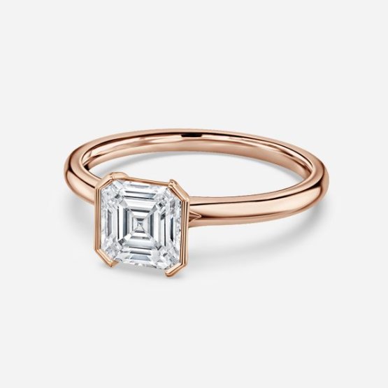 Augusta Asscher Bezel Engagement Ring